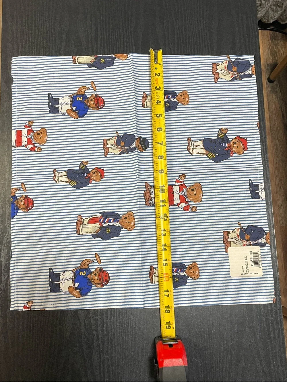 NWT Vintage Ralph Lauren Polo Teddy Bear Stripe Set of 4 Placemats Table Linens